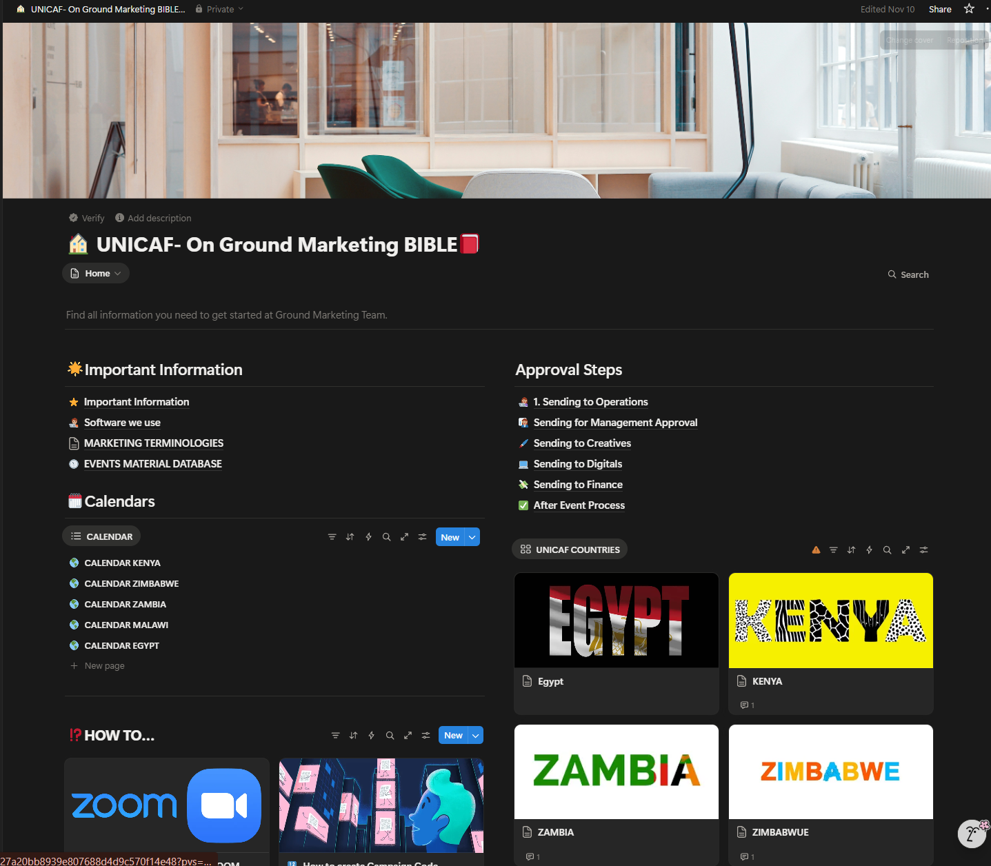 Unicaf Marketing Bible Dashboard